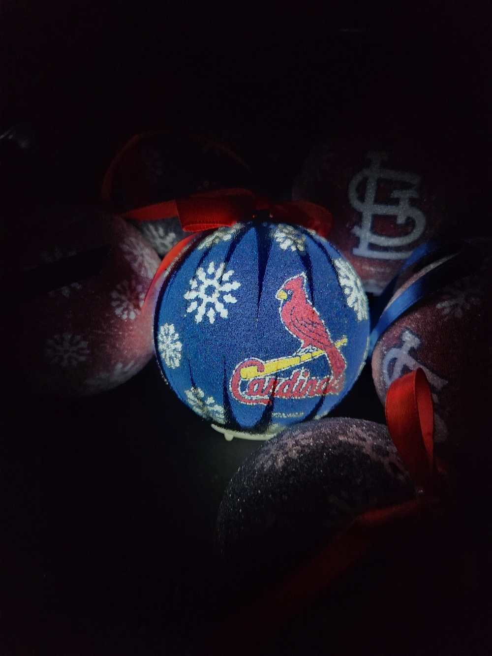 New Set Of MLB St. Louis Cardinals LED Christmas Ornaments